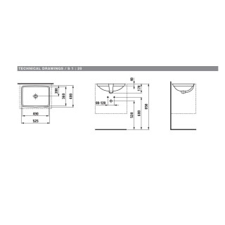 Umývadlo pod dosku 52,5 x 40 cm bez otvoru pre batériu, biela  Laufen Pro S- sanitbuy.pl