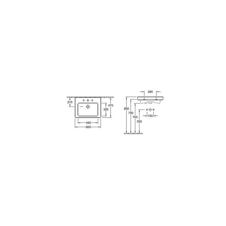 Umywalka Villeroy & Boch Subway 2.0, 600x470 mm szlifowany spód- sanitbuy.pl