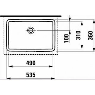 Umývadlo pod dosku 535 x 360 mm bez otvoru pre batériu biela Laufen LIVING CITY - sanitbuy.pl