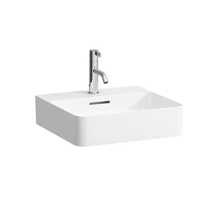 Umývadlo závesné Laufen Val 45x42 cm, SaphirKeramik s jedným ventilom na baterię, biela- sanitbuy.pl
